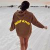 Women's American Retro Printed Hooded Sweatshirt – Trendy Hip Hop Style for Spring & Autumn