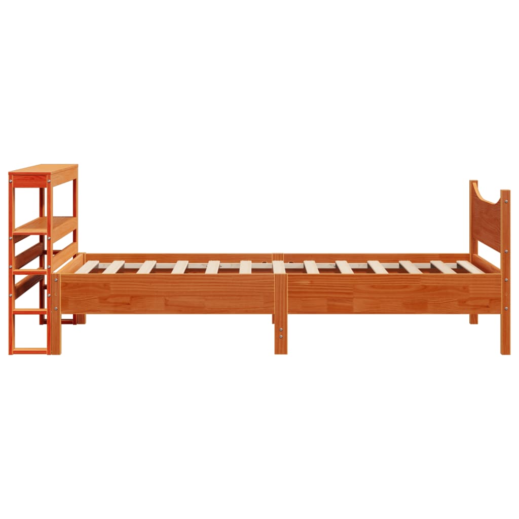 Solid Wood Bed with Headboard Wax Brown 75 X 190 Cm Pine