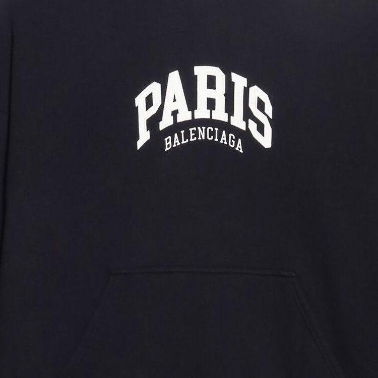 Balenciaga City Collection SS22 Sweatshirt Loose Fit Women's Black 675003TLVL81070