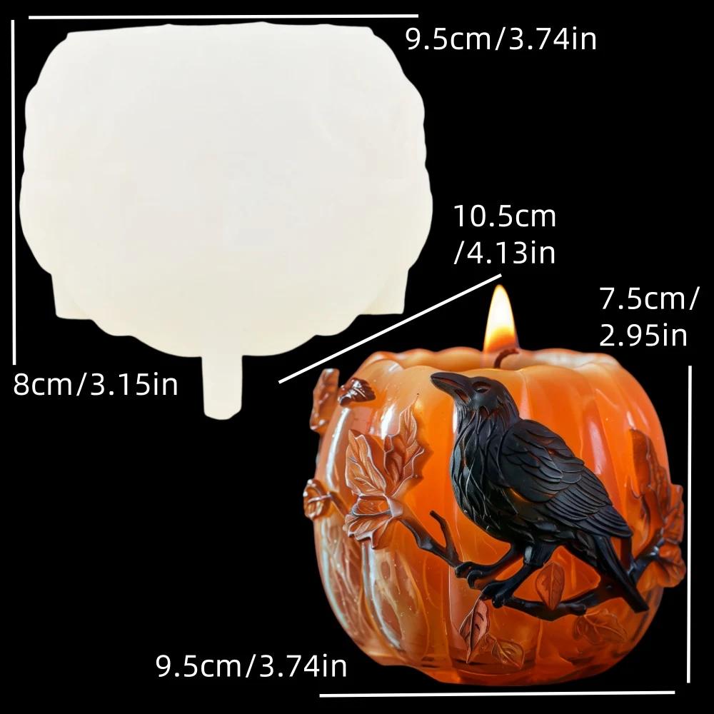 Pumpkin Shape Dragon Relief Candle Silicone Mold Wings Dragons Pumpkin Candle Mould Resin Plaster Molds Halloween Gift