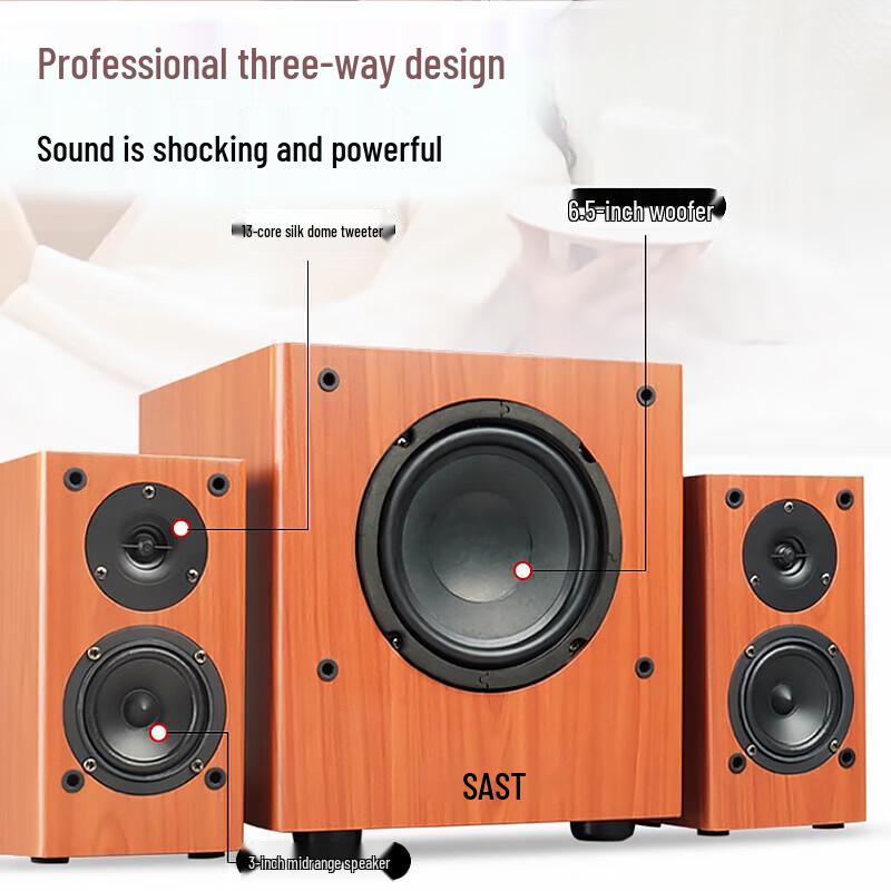 SAST SA-6606 Wooden Multimedia Bluetooth Speaker (CN version)