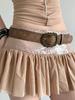 1PCS Women's Belt Brown Belt New Retro Ethnic Leather Belt Niche Accessory Trendy Suitable for Dai