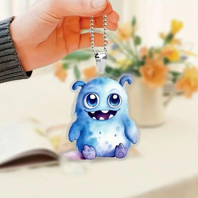 Cute Stylish Acrylic Monster Hanging Keychain For Multifunctional Indoor Decoration And Memorable Holiday Gift Accessory