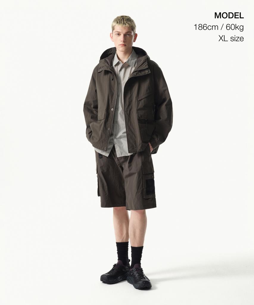 Musinsa Standard [City Leisure] Cn Hooded Windbreaker Jacket [Mud Grey]