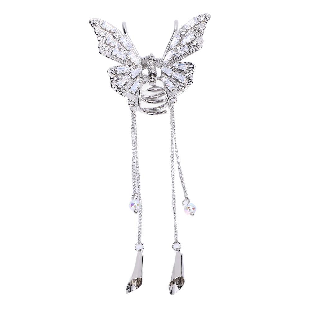Exquisite Shiny Rhinestone Tassel Hair Claw Clip Butterfly Hair Claw Clip  Women Hair Accessories