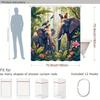 Elephant Parrot Shower Curtain 1Pc – Tropical Jungle With Colorful Birds & Lush Foliage, Wildlife Bath Curtain For Home Decor