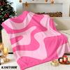 Pink Waves Winter Summer Flannel Blanket Throw Fleece Soft Fuzzy Plush Cozy Fleece Blankets for Sofa Ideal Gifts