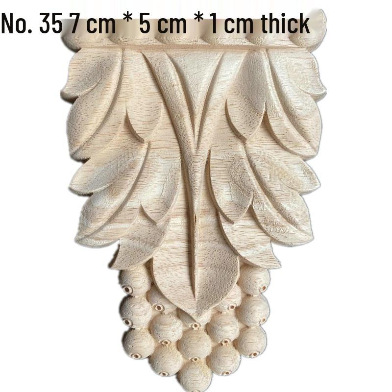 Europäische Massivholz-Schnitzerei-Applikation: Dekorative Blumen Schleife für Wände & Möbel