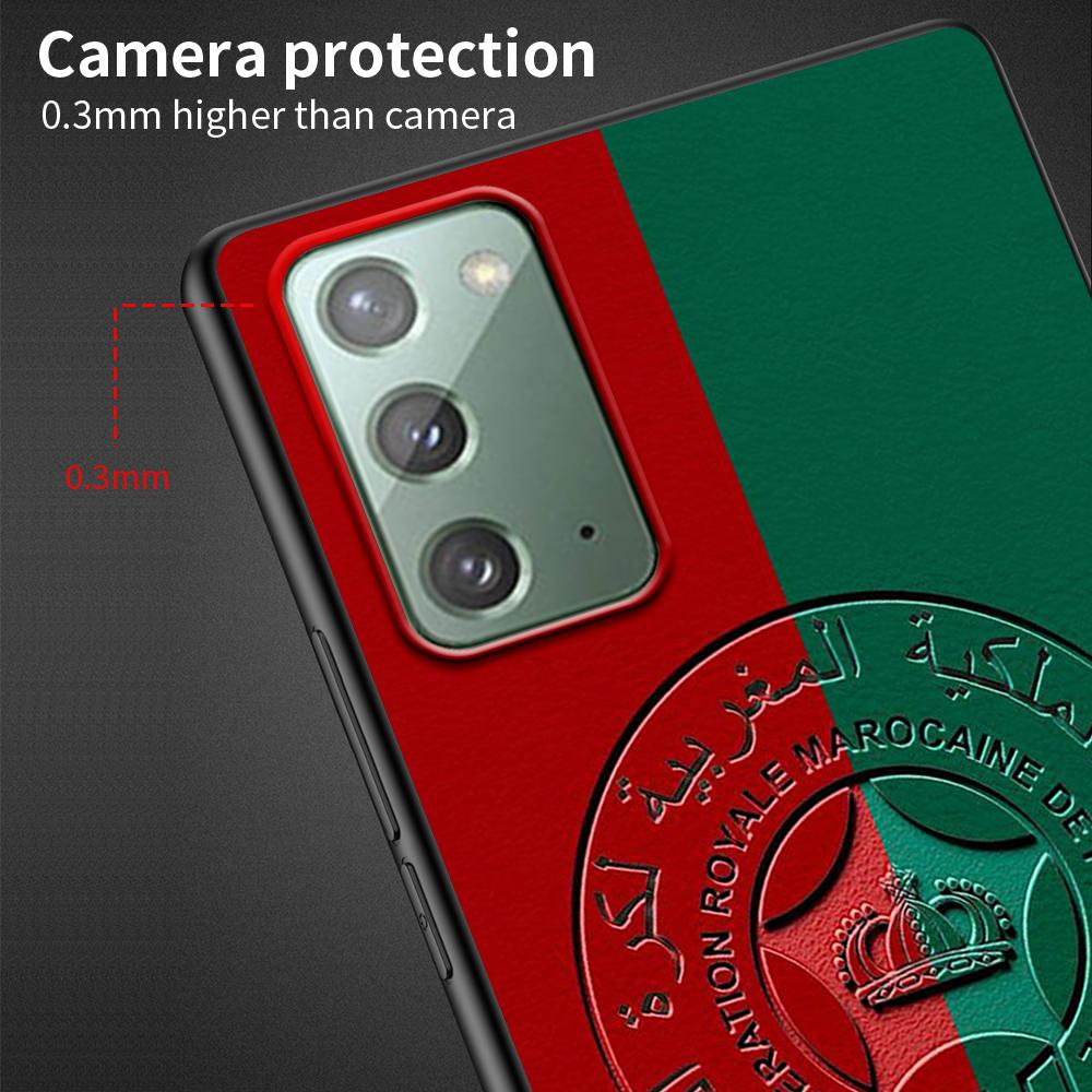 Morocco Flag Case for Samsung Galaxy Note 20 Ultra 10 Lite 9 8 A53 A52 A12 S22 S21 FE S20 Plus Silicone Black Phone Cover
