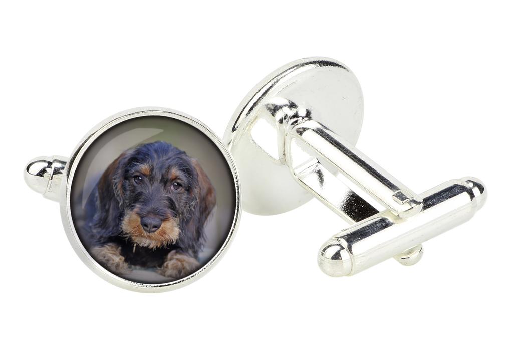 Dackel Rauhaardackel, Wiener Hund, Dachshund - Manschettenknöpfe in einer Schachtel, handgefertigter Schmuck, Produkt der Marke Art-Dog