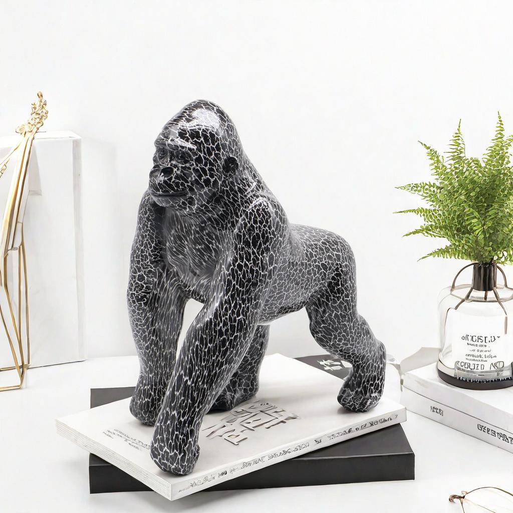 Creative Colorful Animal Statues Home Decoration Office Bookshelf Cabinet Ornament Living Room Desktop Resin Figurine Craft Gift