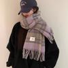 Long Plaid Scarf Women's Autumn and Winter Korean Atmosphere Tassel Shawl Fashionable Versatile Thickened Warm Scarf