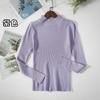 Women's Minimalist Turtleneck Pullover Sweater Warm Knitted Solid Color Basic Tops for Autumn Winter