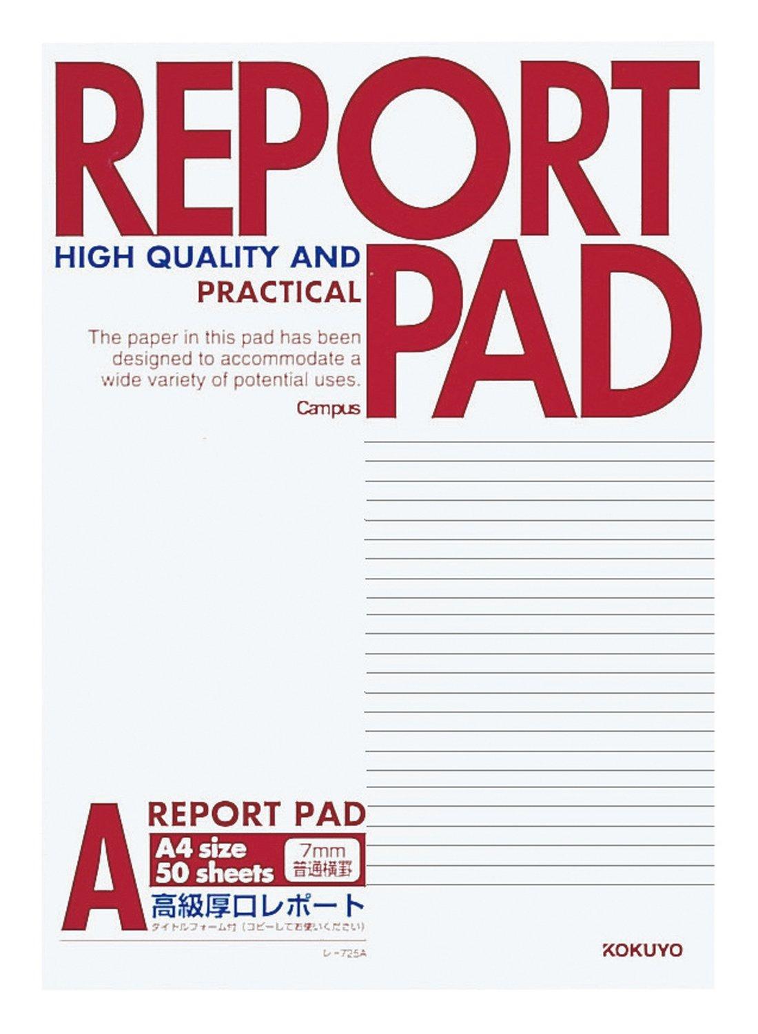 KOKUYO Report 50 Paper, Campus, A4, A-Ruled, Sheets, Re-725A