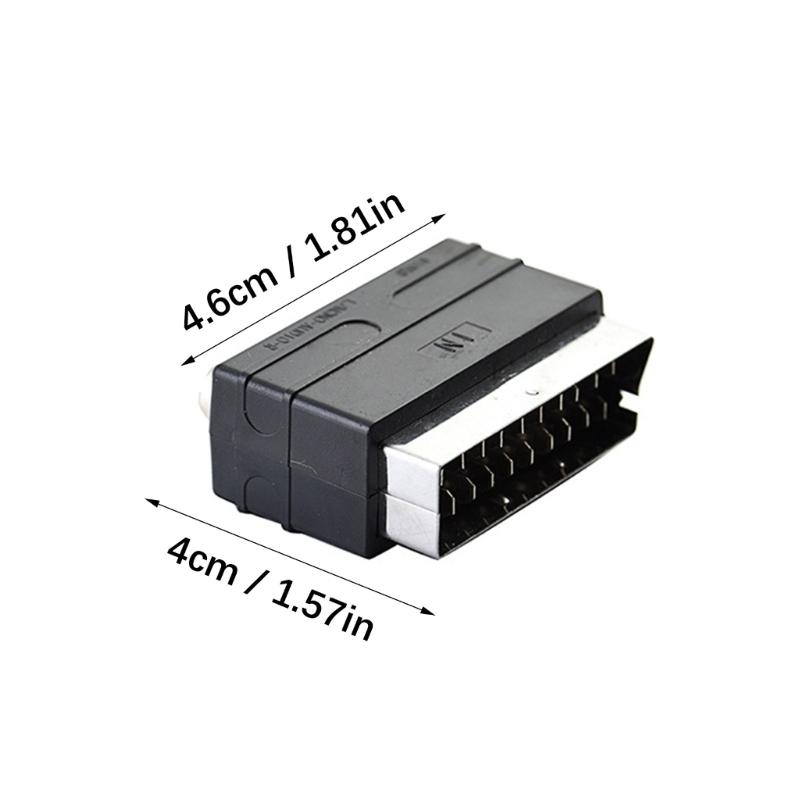 21 Pin SCART to 3 Female AV Component Adapter Converter for TV Connection Stable Performances ABS Construction