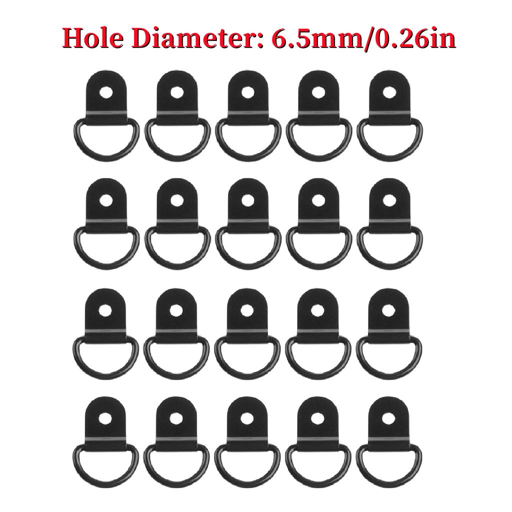 20PCS/10PCS D Shape Tie Down Anchor Rings Iron Stainless Steel Cargo Tie Down Ring for Car Truck Trailers RV Boats