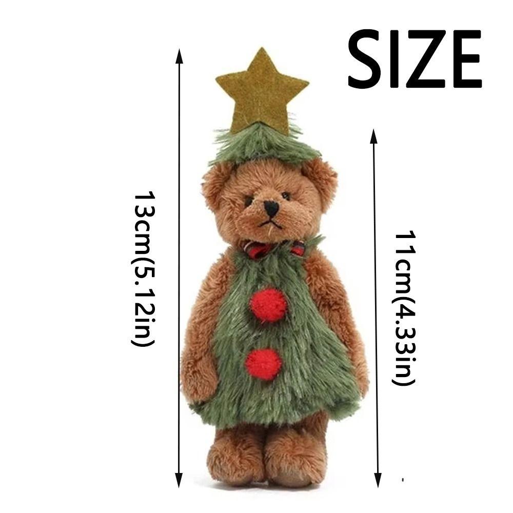 Bear Shaped Christmas Plush Bear Cartoon 3D Stuffed Animals Bear Toy  Festive Decoration
