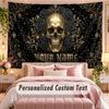 Skull Gothic (95) Theme Wall Tapestry Customized With Name Text Personalized Hanging Tapestry For Bedroom Living Room Decor