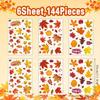 6 sheets  Autumn Leaf Window Stickers - Vibrant Fall-Themed Decals for Seasonal Home Decor, Classic PVC Static Cling Panels