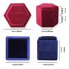 Hexagon Square Shape Velvet Jewelry Box Double Ring Storage Box Wedding Ring Display For Woman Gift Earrings Packaging
