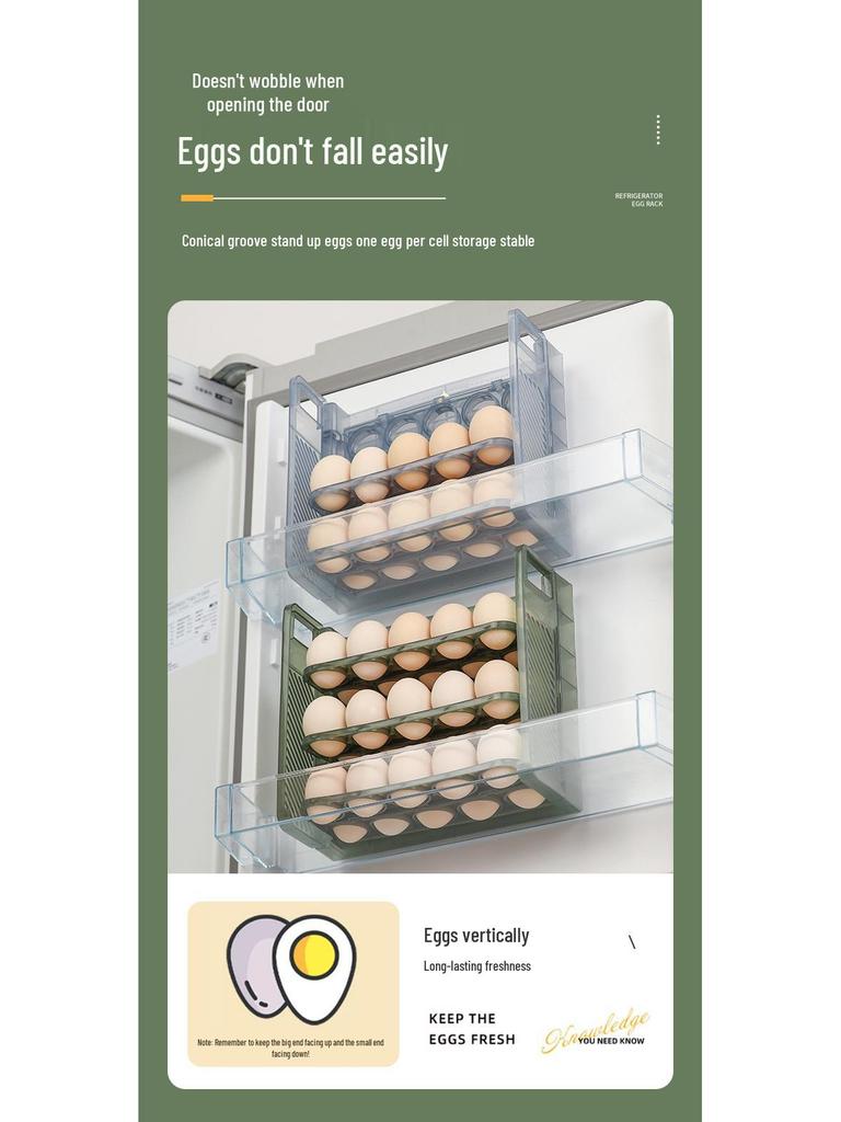 Multi-Layer Egg Storage Box - Fresh-Keeping, Anti-Fall, Food Grade, Handheld with Timer