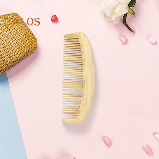 Natural Bamboo Wide Tooth Hair Comb for Women Men Anti-Static Afro Fork Comb Detangler Brush for Curly Straight Wet Dry Hair Prevents Breakage