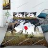 Copripiumino con dinosauro giurassico, Tyrannosaurus Rex, set di biancheria da letto con creature feroci e predatori, copripiumino in poliestere per letto matrimoniale queen size.