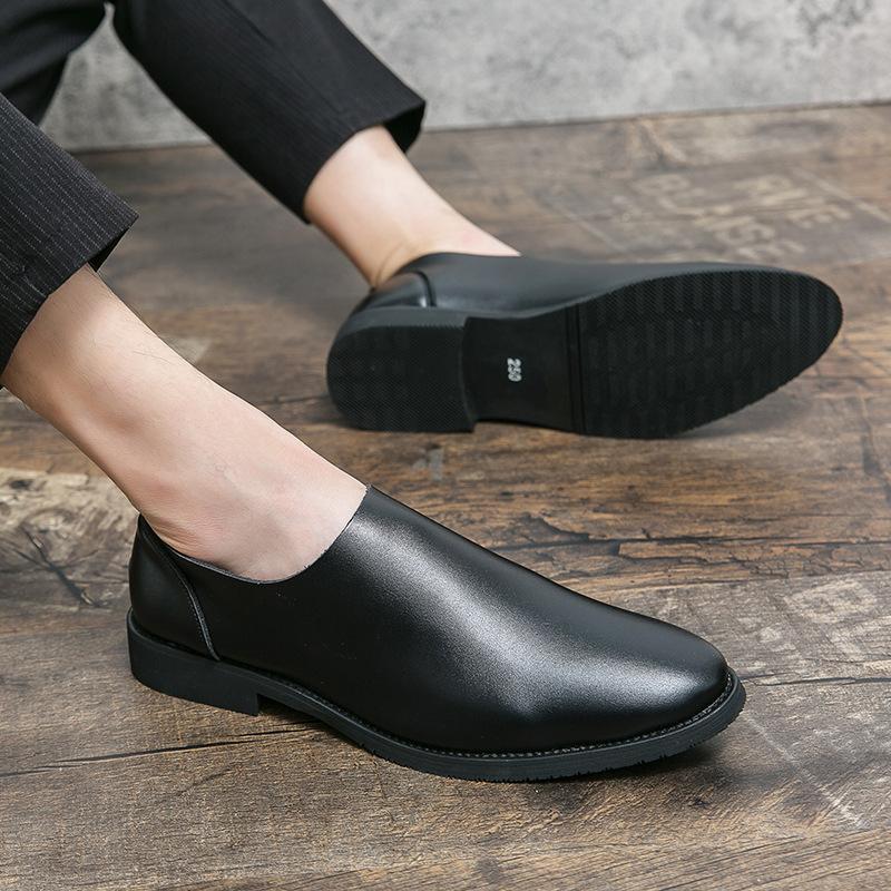 Men's Shoes New Business Dress Casual Shoes Men's Soft Leather Pointed Leather Shoes Men's British Foot Loafers