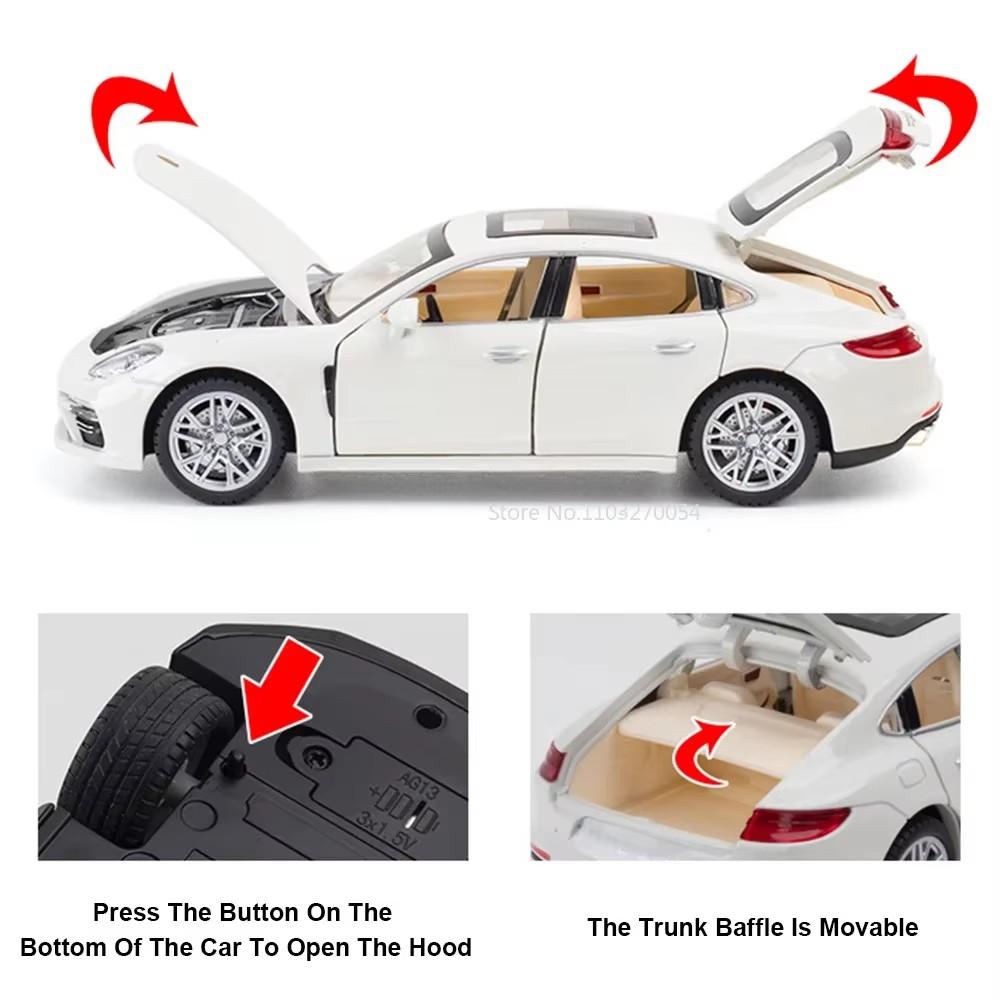 1:24 Alloy Panamera Cayenne S Diecast Miniature Models Toys Car Ornament Sound Light Pull Back Vehices Fashion Decorations Gifts
