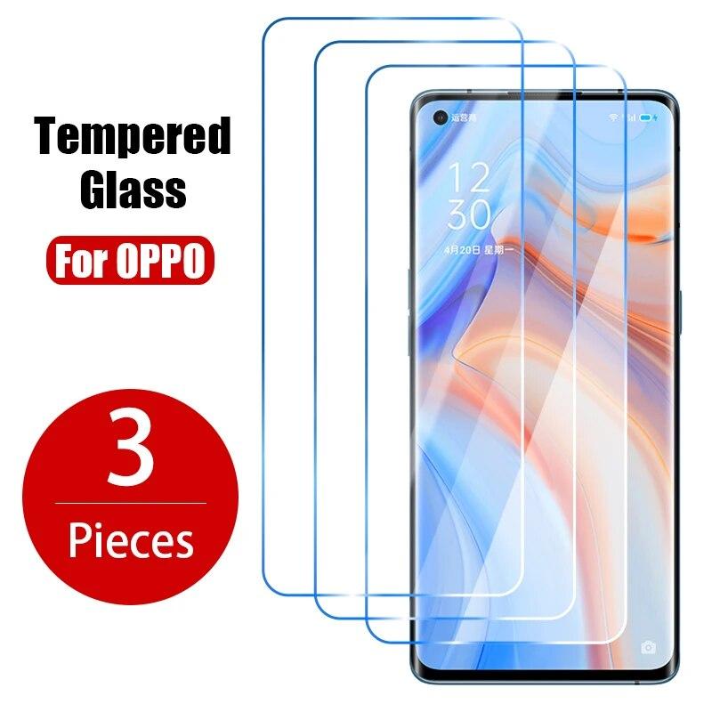 

3 шт. закаленное стекло для OPPO A74 5G A54 A52 Защитное стекло для OPPO A72 A53 A9 A5 2020 For F21 Pro 5G чистый
