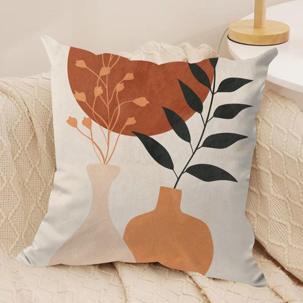 Boho Matisse Coral Lines Cushion Cover Soft Plush Fabric Double-Sided Printed Sofa Cushion Cover for All Seasons Home Decor Gift