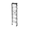 5 Step Ladder, Folding Step Stool with Wide Anti-Slip Pedal and Comfort Handgrip, 150 Kg Capacity Portable Aluminum Stepladder, Multi-Use for Kitchen,