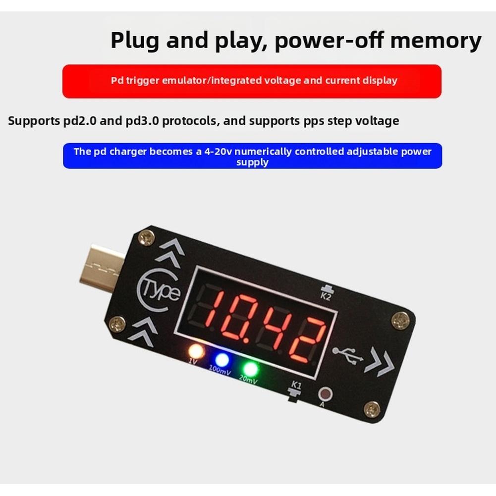 

Current Monitor PD Activation Decoy For USB-C Troubleshooting Digital Voltage Readout Current Readout Adjustable Voltage Control China Mainland