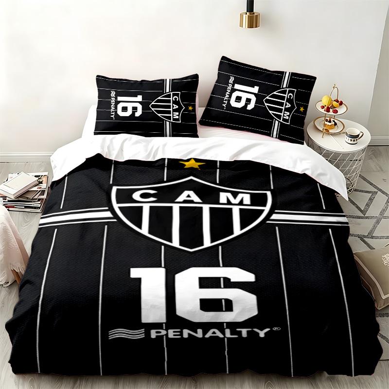 Clube Atletico Mineiro 3pc Set Perfect for Bedroom Use Comfortable Bedding Set Includes a Duvet Cover and Two Pillowcases Ideal Birthday or Christmas