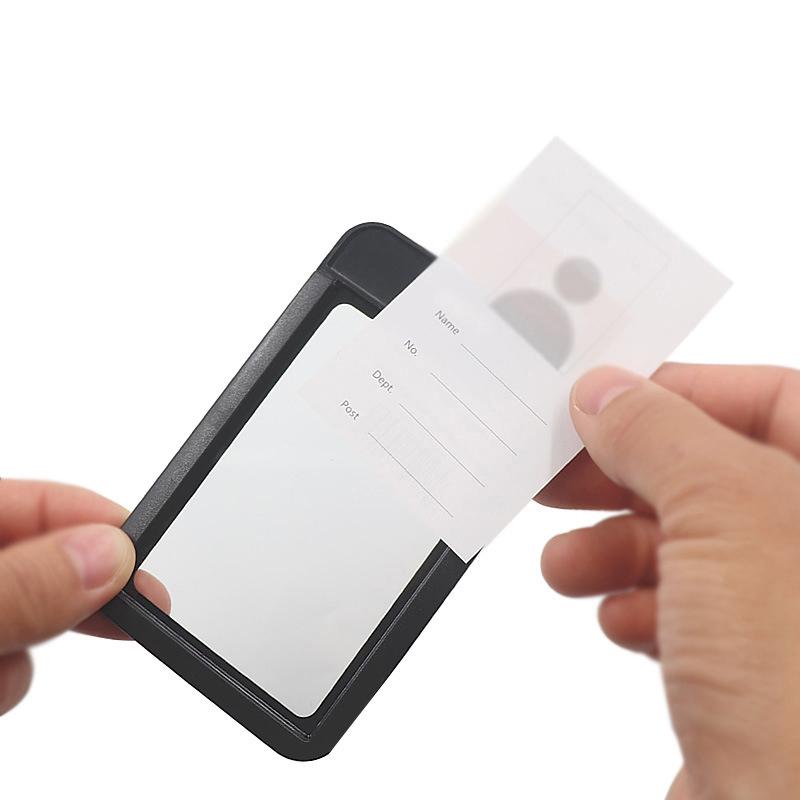Stylish Simple Document Card Holder For Women Men High Quality Retractable Sliding Cover Card Holder Bus Card Id Card Holder
