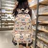 Cute Cartoon Shark Swimming Circle Star Pattern Student Backpack For School Use