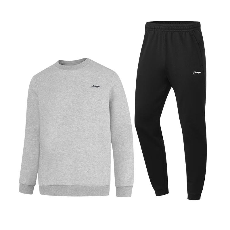 Li Ning Round Neck Outdoor Commuting Versatile Comfortable Simple Casual Sports Suit Men suit AWDVE41-2+AKLVB13-1