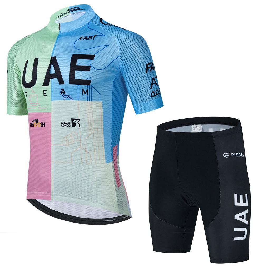 Uae Cycling Jersey Set Summer Men's Ropa Ciclismo Bicycle Cycling Clothing Breathable Mountain Bike Jersey Race Sportswear Suit