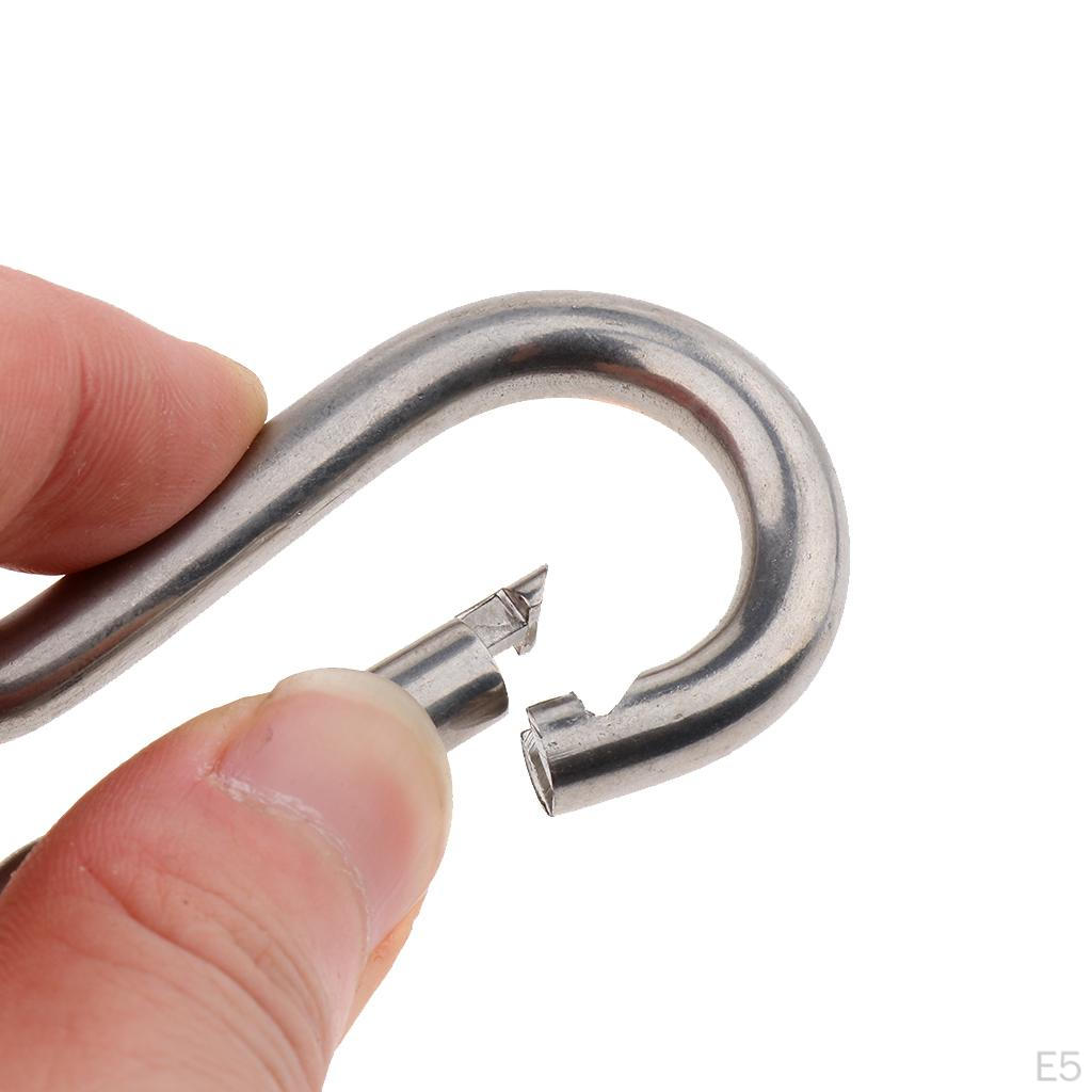 Mosquetão Clipe Chaveiro de Aço Inoxidável 304 para Leash de Caiaque Pesca