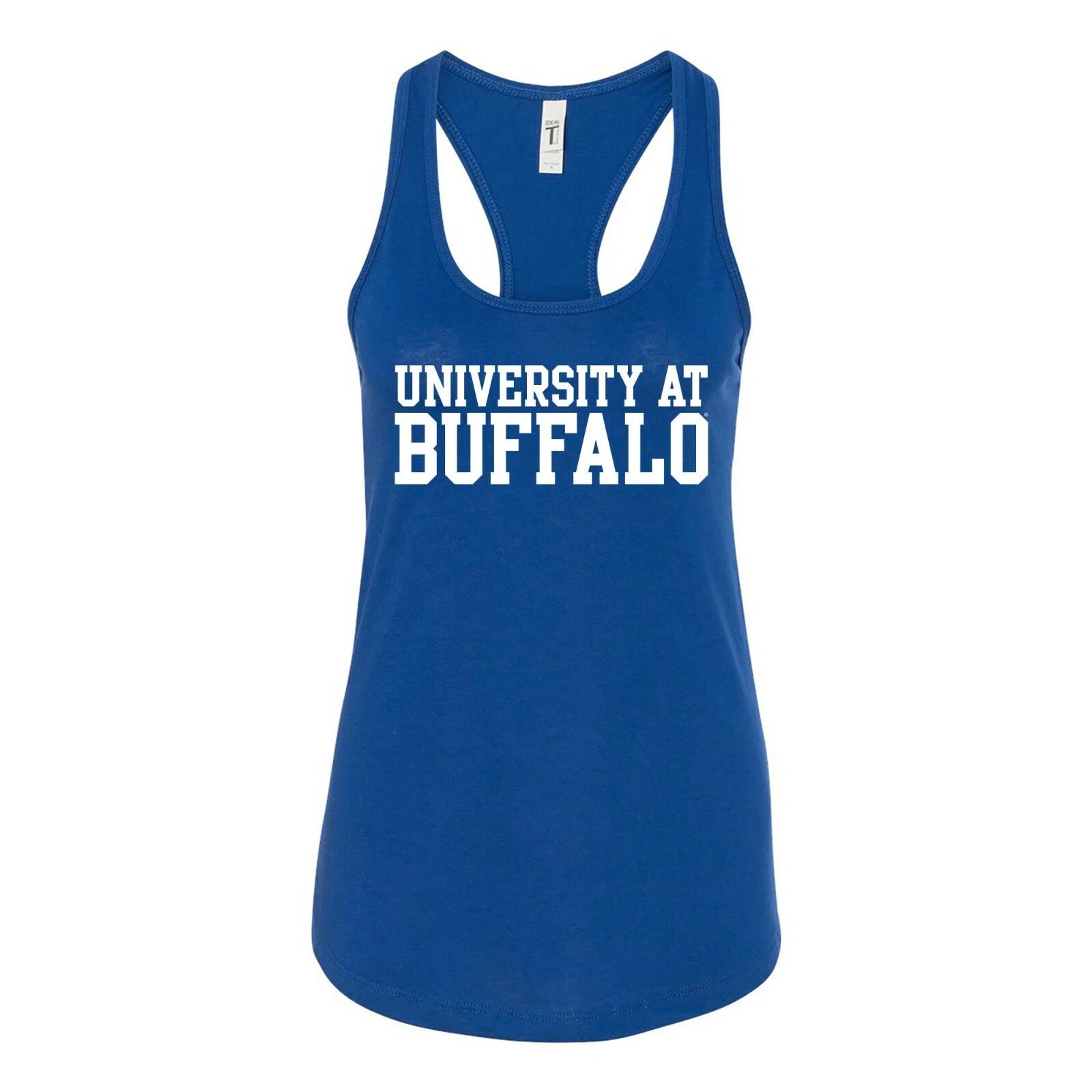 University at Buffalo Basic Block, Team Color Womens Racerback Tank - Royal L