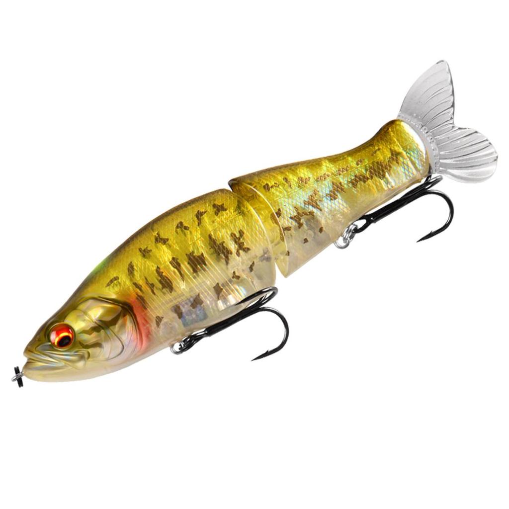 BEARKING Buone esche da pesca 135mm 1oz minnow snodato Wobblers Corpo in ABS con coda morbida SwimBaits esca morbida per lucci e spigole