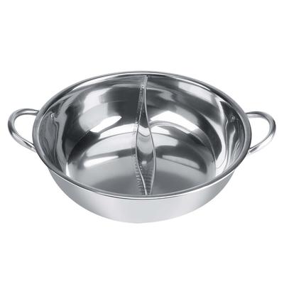 Dicker Edelstahl Hot Pot Zwei Geschmacksrichtungen Trennung Induktionsherd Nutzbar 27cm
