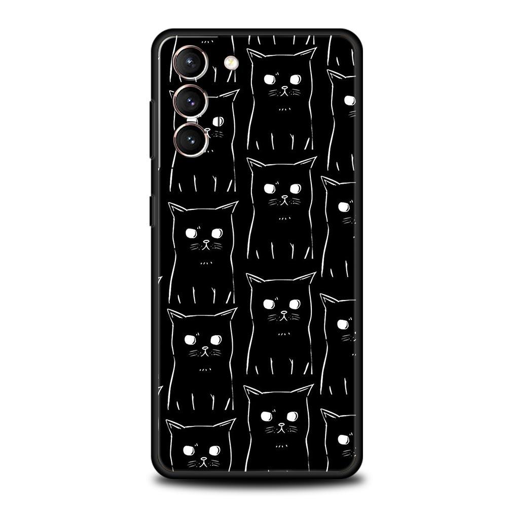

Милий чохол для телефону Black Cat Cartoon для Samsung Galaxy S24 S23 S22 S20 Ultra S21 FE 5G S10 S9 Plus S10E S8 20 М’яка силіконова накладка S22 Ultra 5G