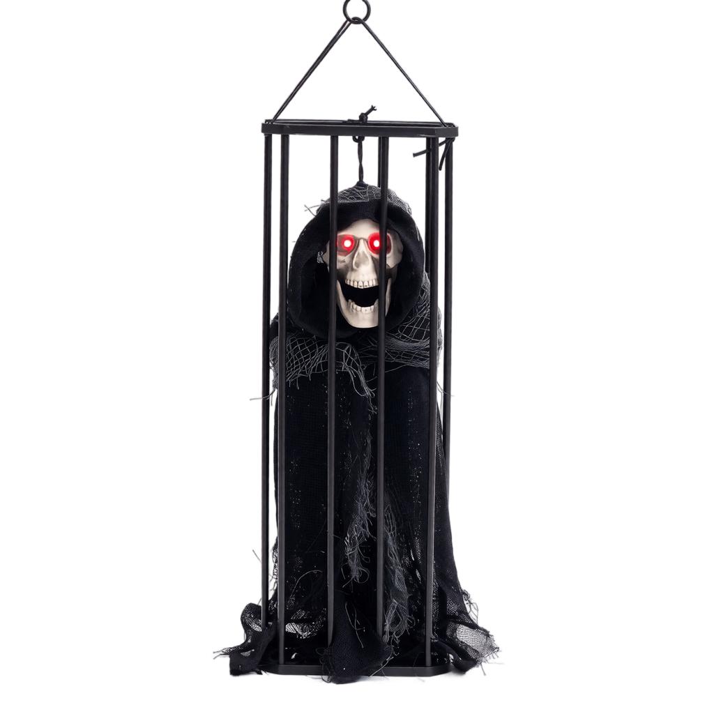 Halloween Hängendes Skelett Dekoration mit leuchtender Kette - Gruselige Requisite für Haus oder Party