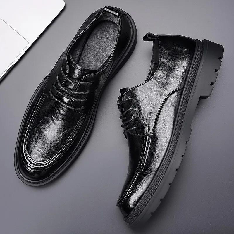 Men Oxfords Shoes Footwear Sneakers Shoes Men Leather Casual Lace-up Walking Men Outdoor Tooling Man