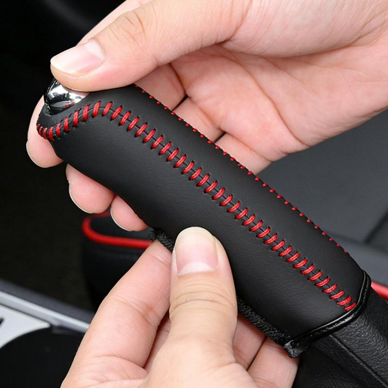 Handbrake Sleeve Genuine Leather Handbrake Grips for Mazda 6 Natural Leather Cover on The Handbrake Car Accessories Interior