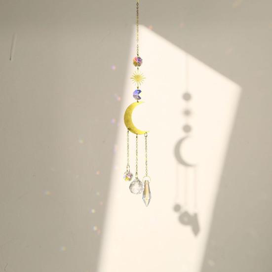 Yousheng Faux Crystal Sun Catchers Prismatic Wind Chimes Rainbow Prisms Hanging Ornaments for Home Balcony Garden Decor