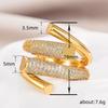 Huitan Hyperbole Geometric Shape Gold Ring for Women - Luxury CZ Sparkling Ring for Daily Wear & Parties