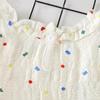 Baby Mädchen buntes Blumenmuster Kleid ärmellos Rüschenkragen Kleinkind Sommer lässig A-Linie Baumwollkleid für Kinder Kleidung