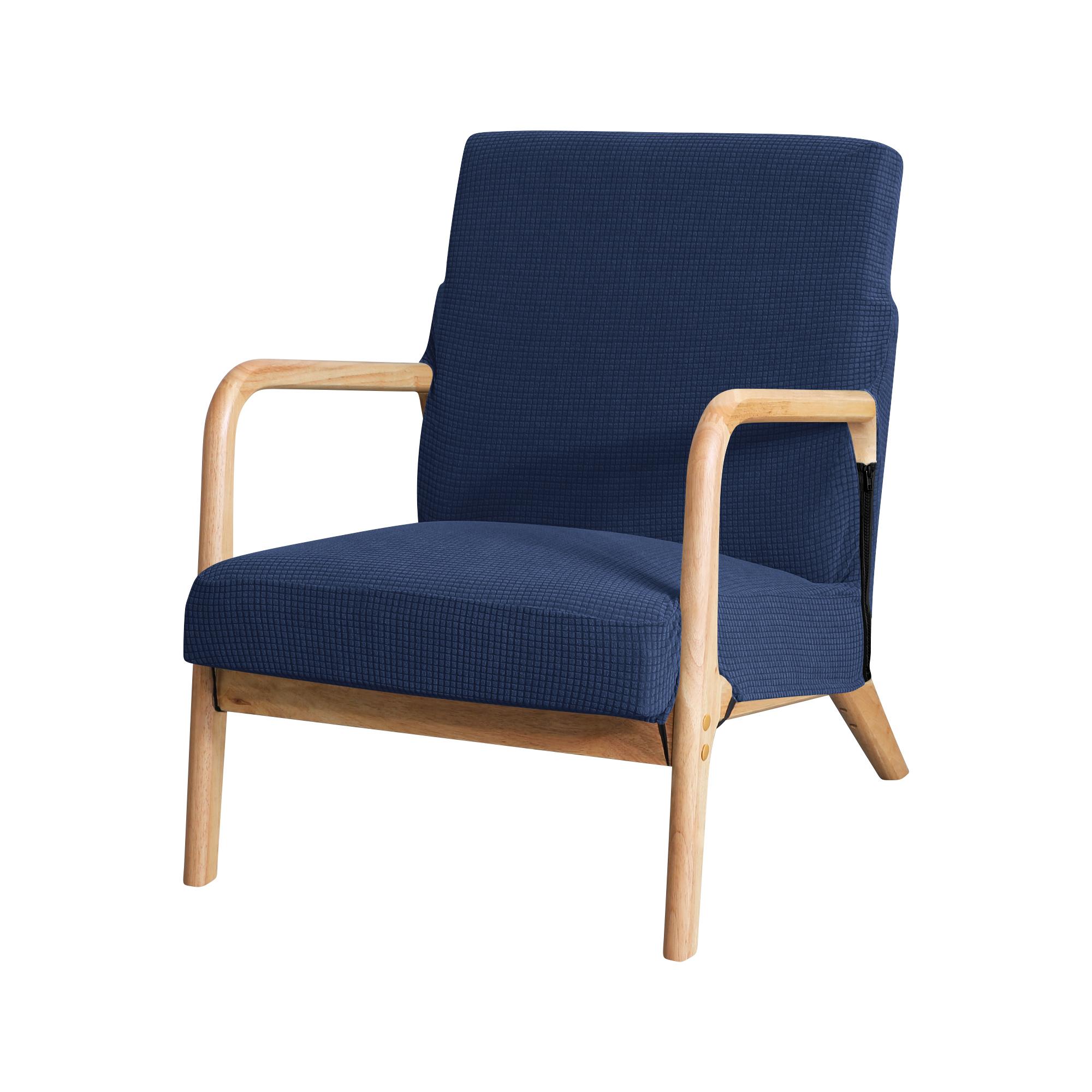 

Жаккардовый чехол на кресло, водостойкий, однотонный, на молнии, деревянные чехлы на стулья, чехол для домашнего декора, эластичный чехол для мебели 1PC